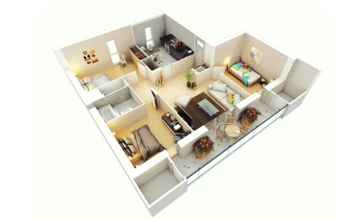 desain rumah 3 kamar