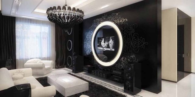 interior rumah hitam putih minimalis